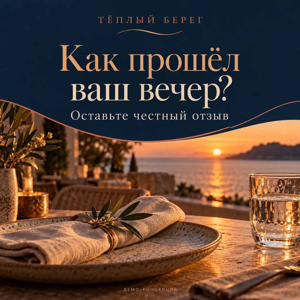Тёплый берег — Обратная связь после ужина. Демонстрационный макет