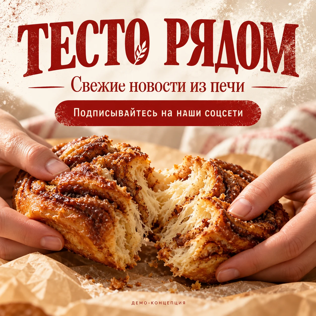 Тесто рядом — Новости из печи. Демонстрационный макет